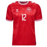 Camiseta Dinamarca Kasper Dolberg #12 Primera Equipación Replica Eurocopa 2024 mangas cortas